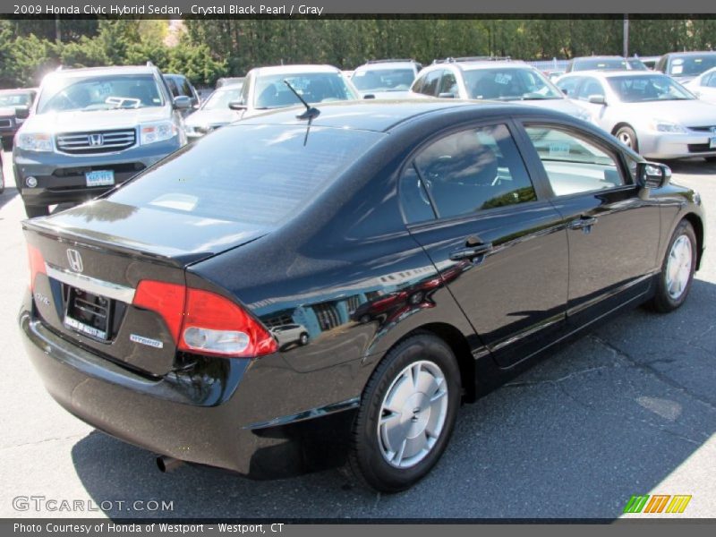 Crystal Black Pearl / Gray 2009 Honda Civic Hybrid Sedan