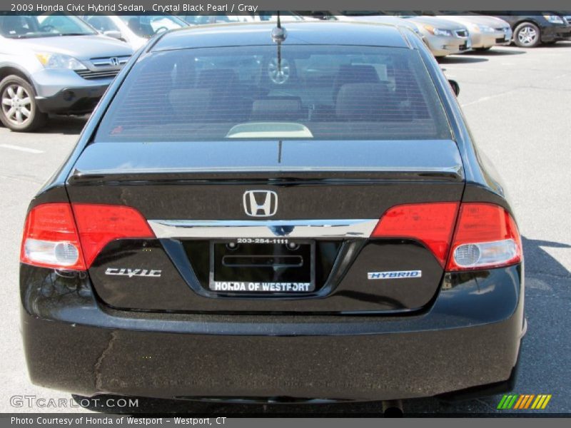 Crystal Black Pearl / Gray 2009 Honda Civic Hybrid Sedan