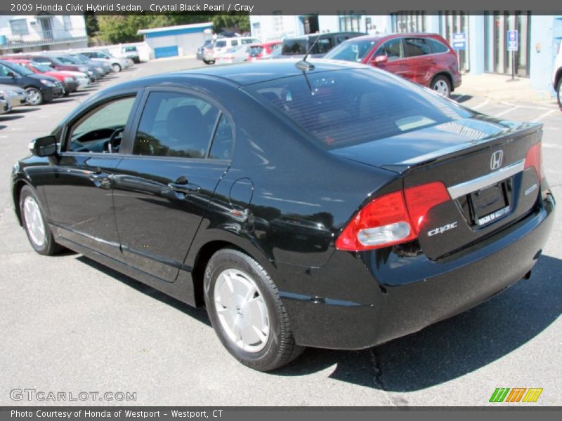 Crystal Black Pearl / Gray 2009 Honda Civic Hybrid Sedan