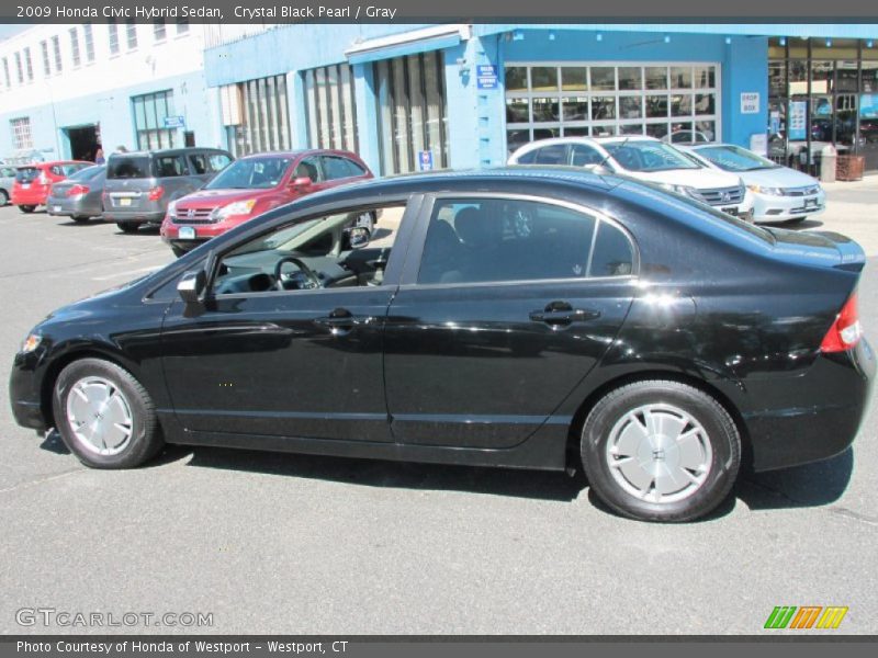 Crystal Black Pearl / Gray 2009 Honda Civic Hybrid Sedan
