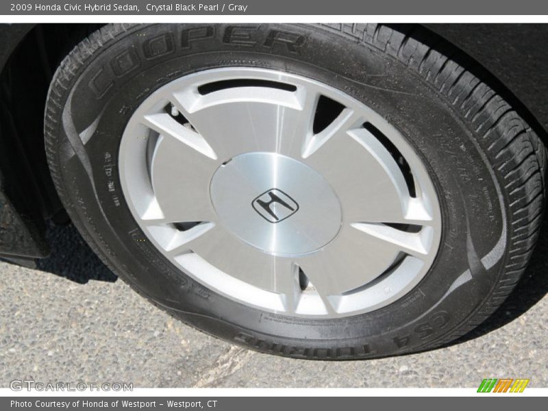 Crystal Black Pearl / Gray 2009 Honda Civic Hybrid Sedan