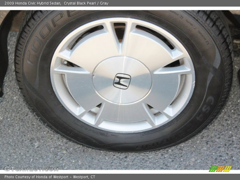 Crystal Black Pearl / Gray 2009 Honda Civic Hybrid Sedan