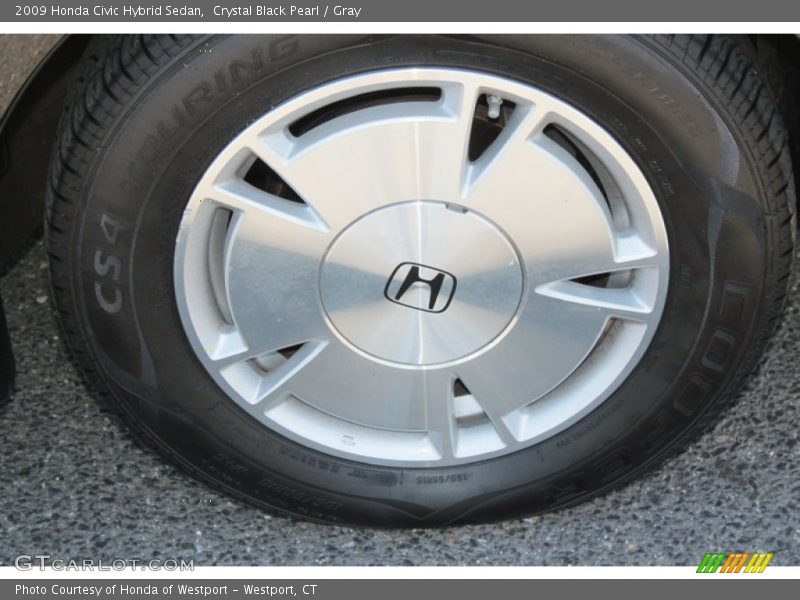 Crystal Black Pearl / Gray 2009 Honda Civic Hybrid Sedan
