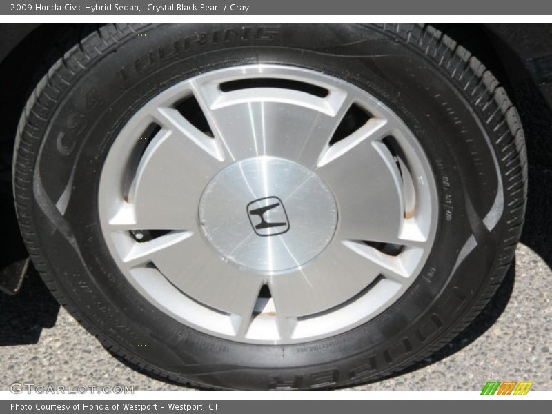 Crystal Black Pearl / Gray 2009 Honda Civic Hybrid Sedan
