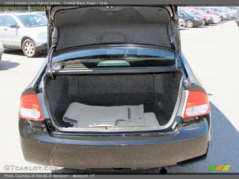 Crystal Black Pearl / Gray 2009 Honda Civic Hybrid Sedan