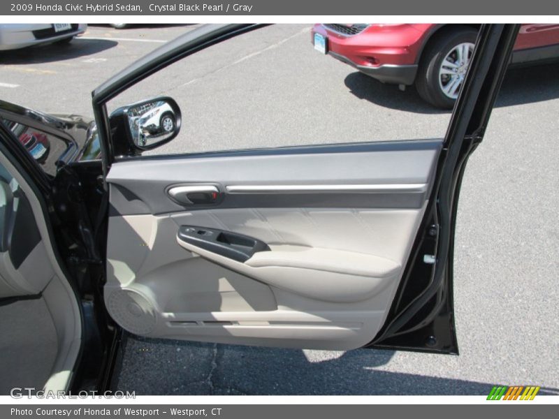 Crystal Black Pearl / Gray 2009 Honda Civic Hybrid Sedan