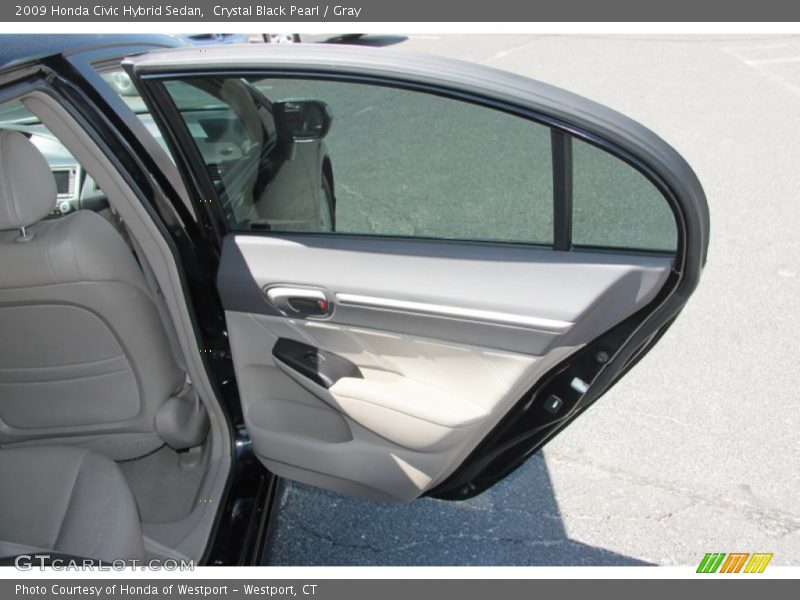 Crystal Black Pearl / Gray 2009 Honda Civic Hybrid Sedan