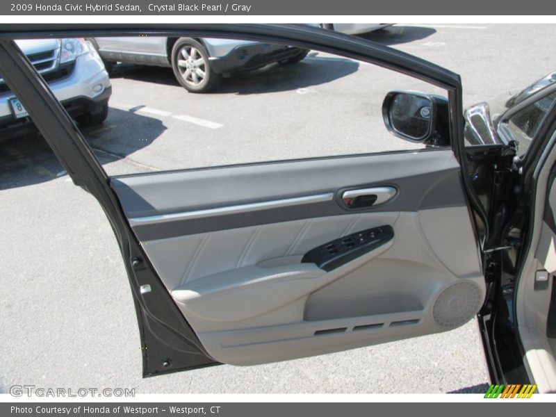 Crystal Black Pearl / Gray 2009 Honda Civic Hybrid Sedan
