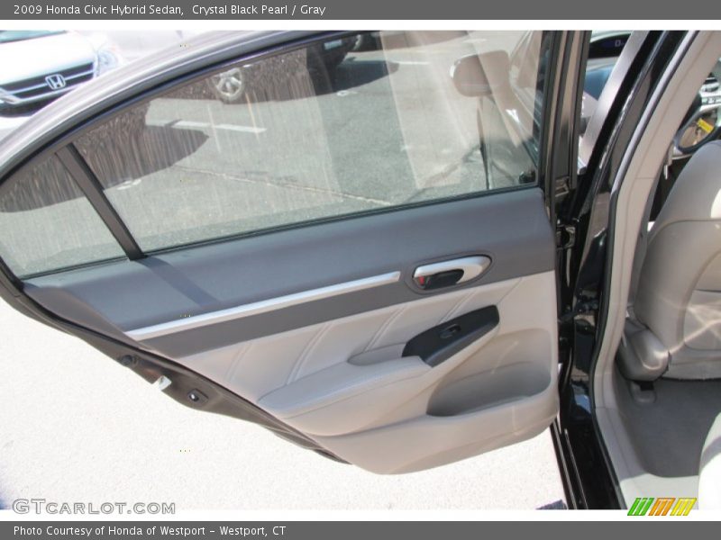 Crystal Black Pearl / Gray 2009 Honda Civic Hybrid Sedan