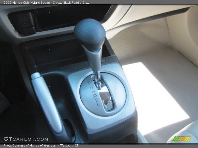 Crystal Black Pearl / Gray 2009 Honda Civic Hybrid Sedan