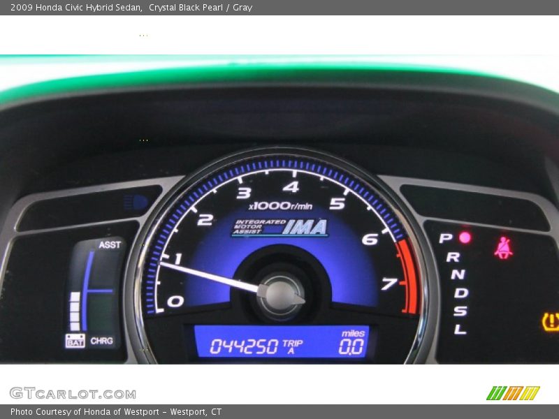 Crystal Black Pearl / Gray 2009 Honda Civic Hybrid Sedan