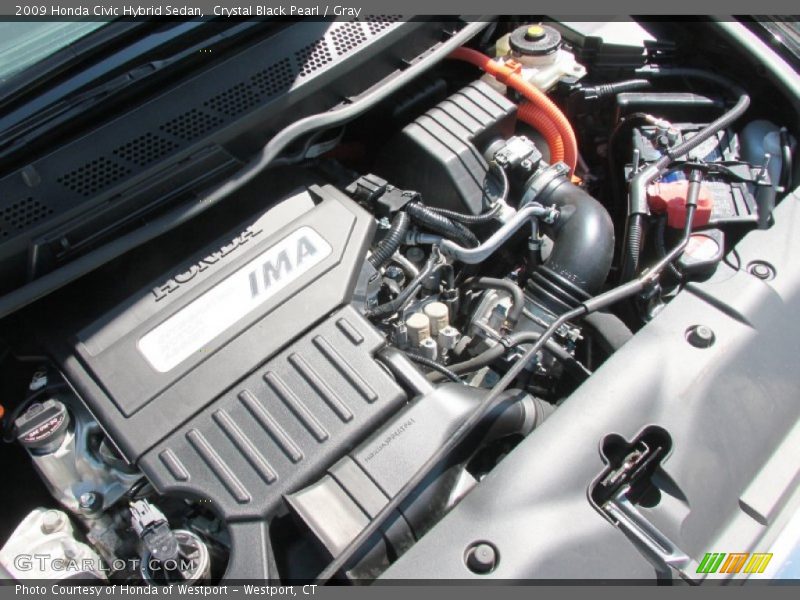 Crystal Black Pearl / Gray 2009 Honda Civic Hybrid Sedan
