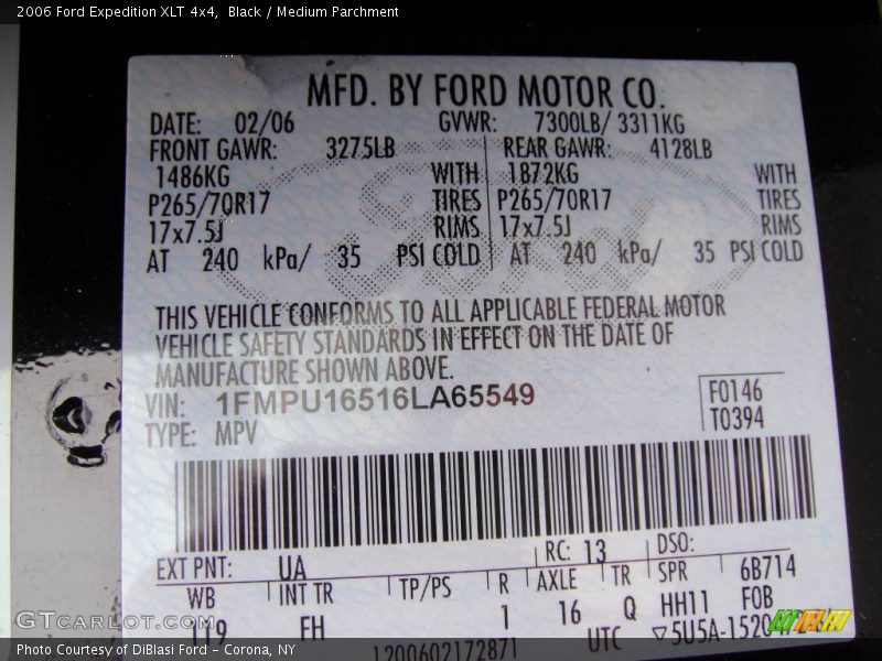 Black / Medium Parchment 2006 Ford Expedition XLT 4x4