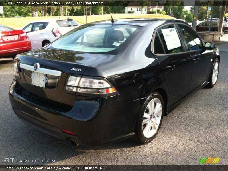 Black / Black/Parchment 2008 Saab 9-3 Aero Sport Sedan