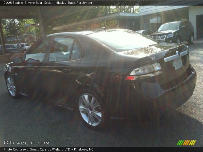 Black / Black/Parchment 2008 Saab 9-3 Aero Sport Sedan