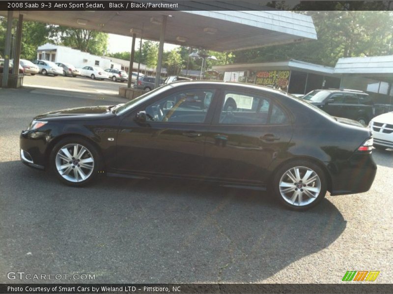 Black / Black/Parchment 2008 Saab 9-3 Aero Sport Sedan
