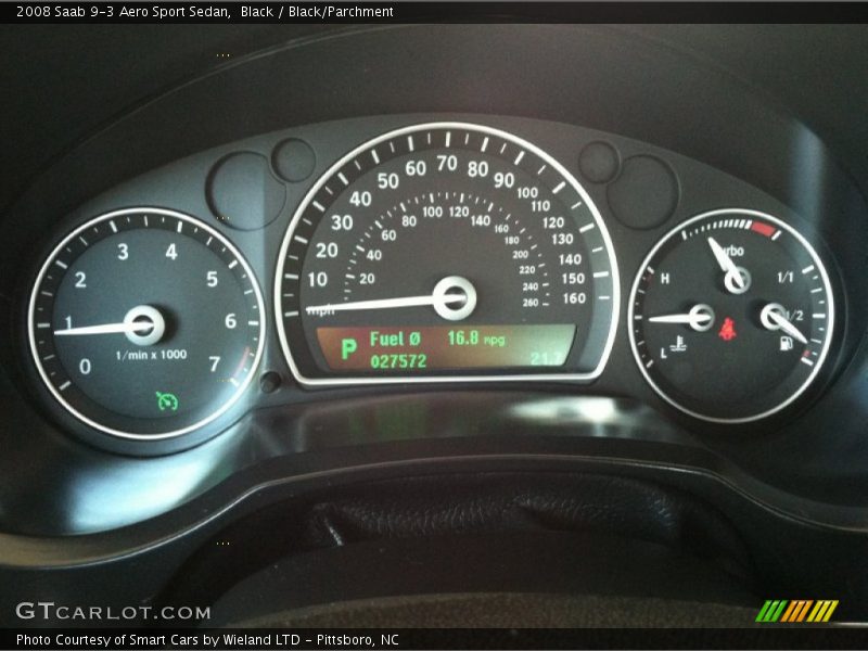 Black / Black/Parchment 2008 Saab 9-3 Aero Sport Sedan