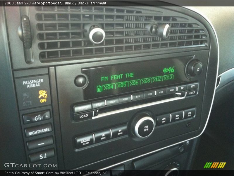 Black / Black/Parchment 2008 Saab 9-3 Aero Sport Sedan