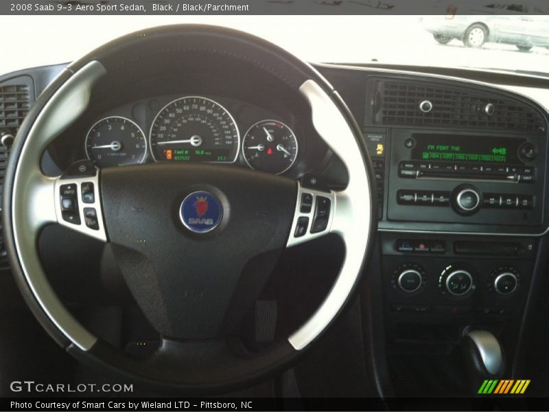 Black / Black/Parchment 2008 Saab 9-3 Aero Sport Sedan