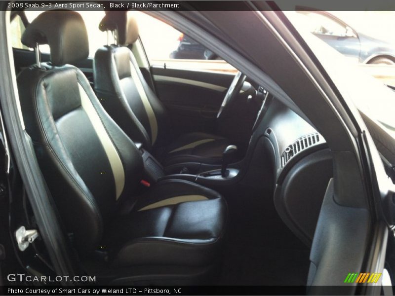 Black / Black/Parchment 2008 Saab 9-3 Aero Sport Sedan