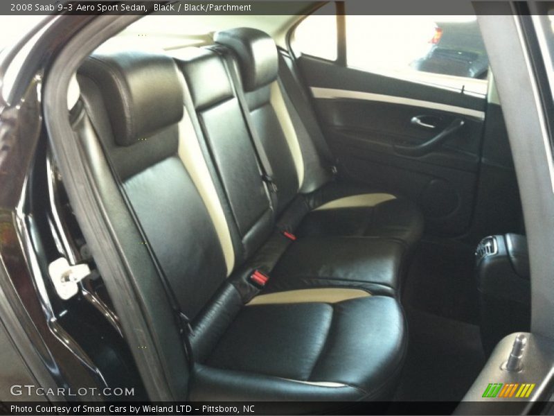Black / Black/Parchment 2008 Saab 9-3 Aero Sport Sedan