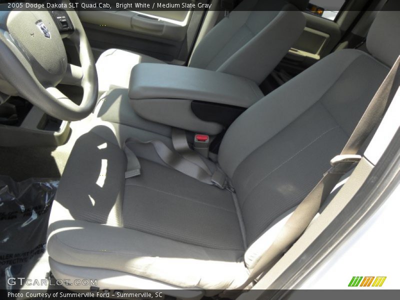 Bright White / Medium Slate Gray 2005 Dodge Dakota SLT Quad Cab