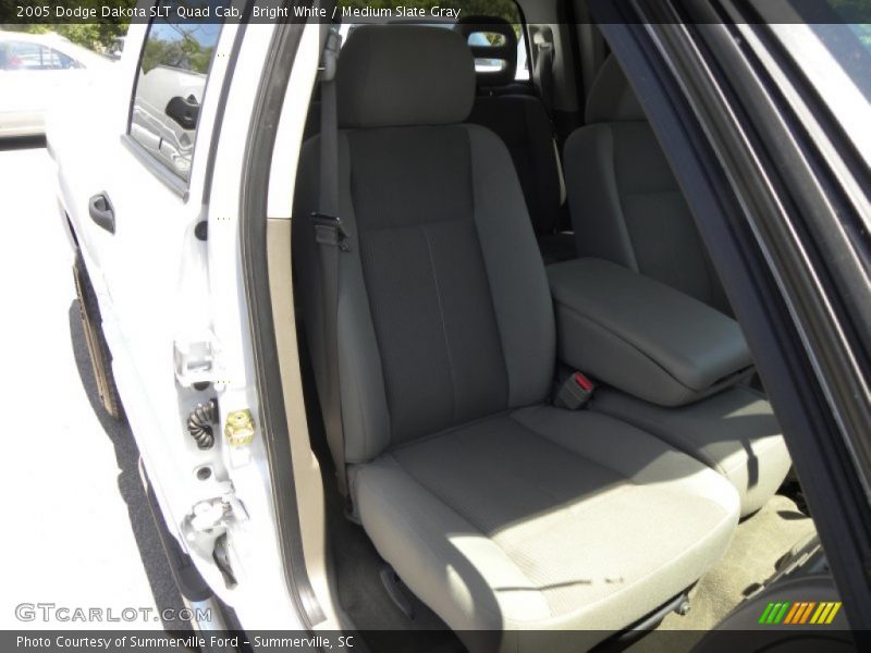 Bright White / Medium Slate Gray 2005 Dodge Dakota SLT Quad Cab