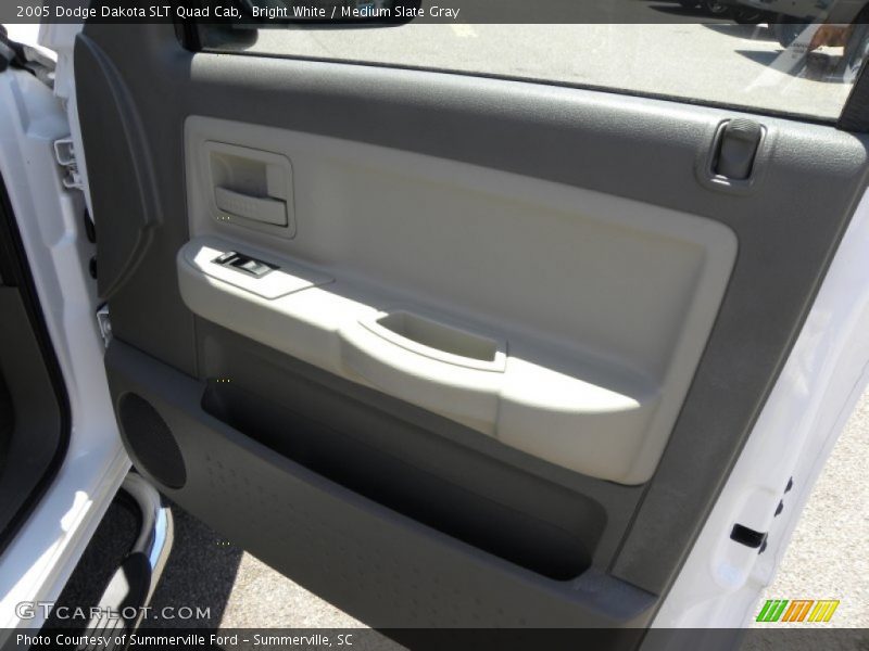 Bright White / Medium Slate Gray 2005 Dodge Dakota SLT Quad Cab