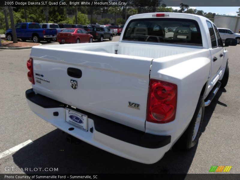 Bright White / Medium Slate Gray 2005 Dodge Dakota SLT Quad Cab