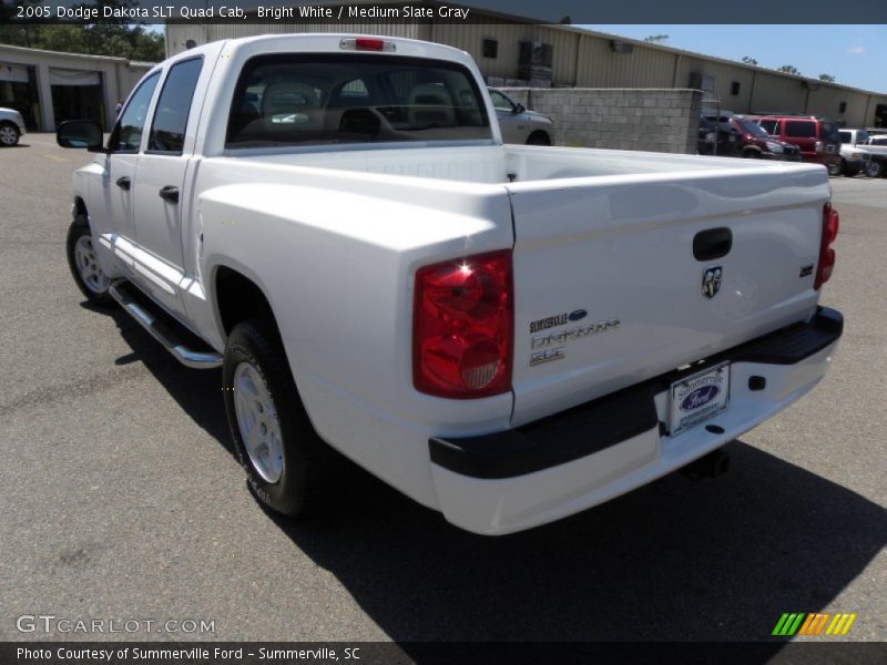 Bright White / Medium Slate Gray 2005 Dodge Dakota SLT Quad Cab