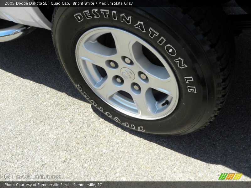 Bright White / Medium Slate Gray 2005 Dodge Dakota SLT Quad Cab