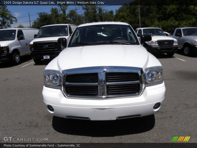 Bright White / Medium Slate Gray 2005 Dodge Dakota SLT Quad Cab