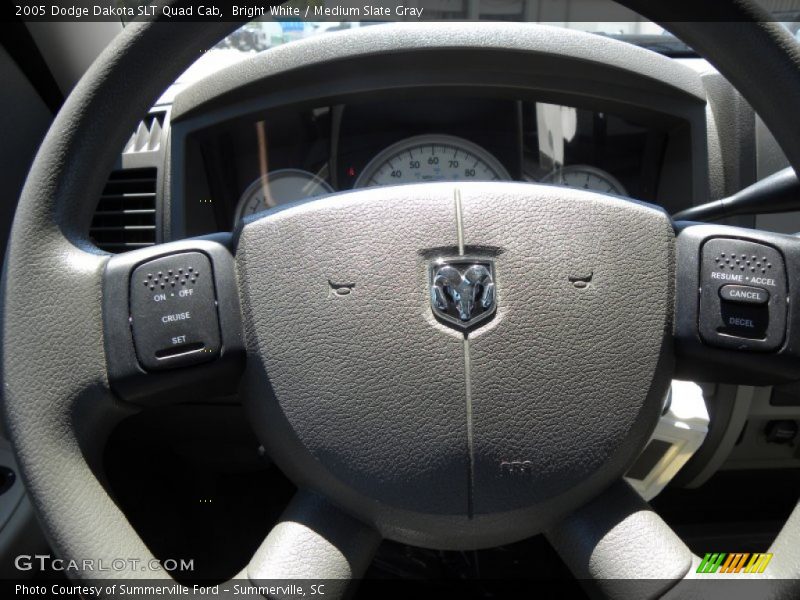 Bright White / Medium Slate Gray 2005 Dodge Dakota SLT Quad Cab