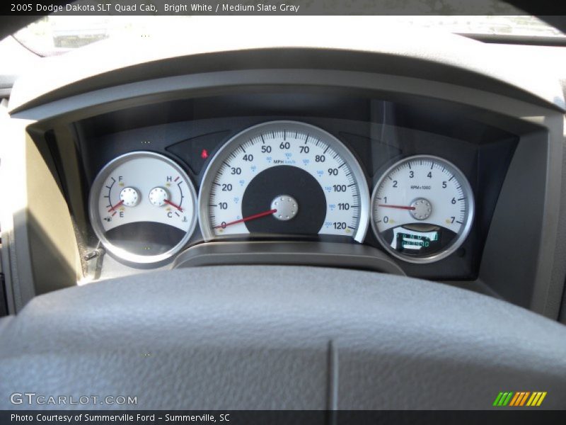 Bright White / Medium Slate Gray 2005 Dodge Dakota SLT Quad Cab