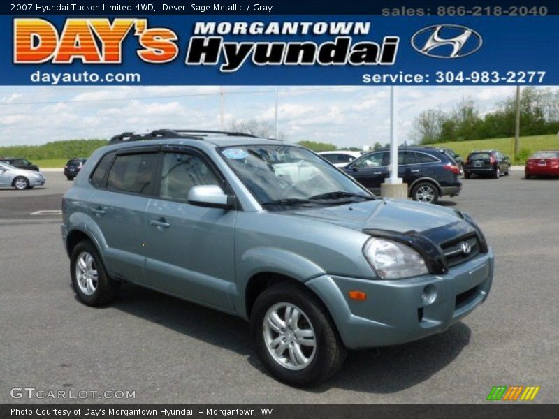 Desert Sage Metallic / Gray 2007 Hyundai Tucson Limited 4WD