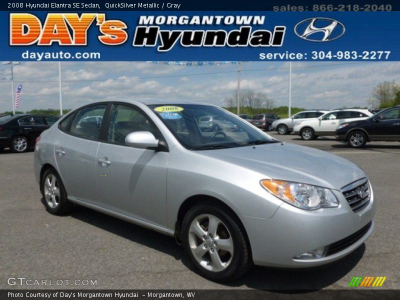 QuickSilver Metallic / Gray 2008 Hyundai Elantra SE Sedan