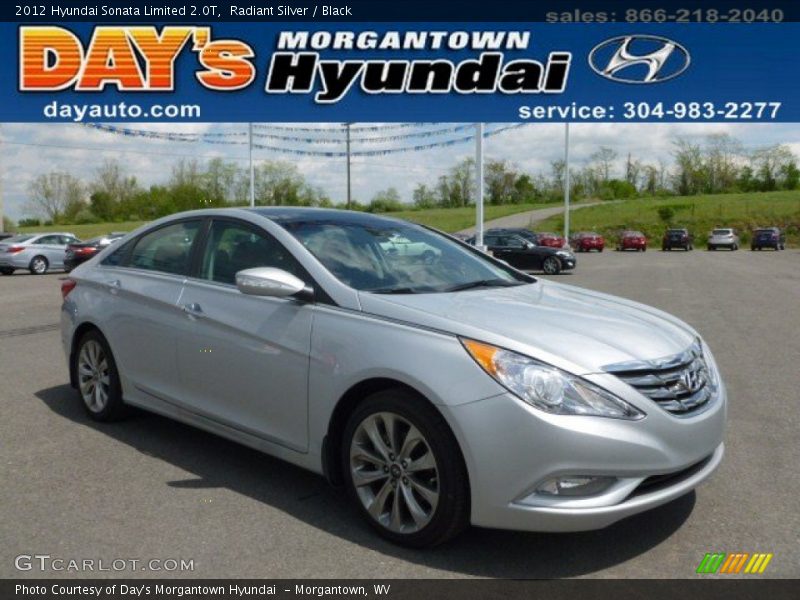 Radiant Silver / Black 2012 Hyundai Sonata Limited 2.0T