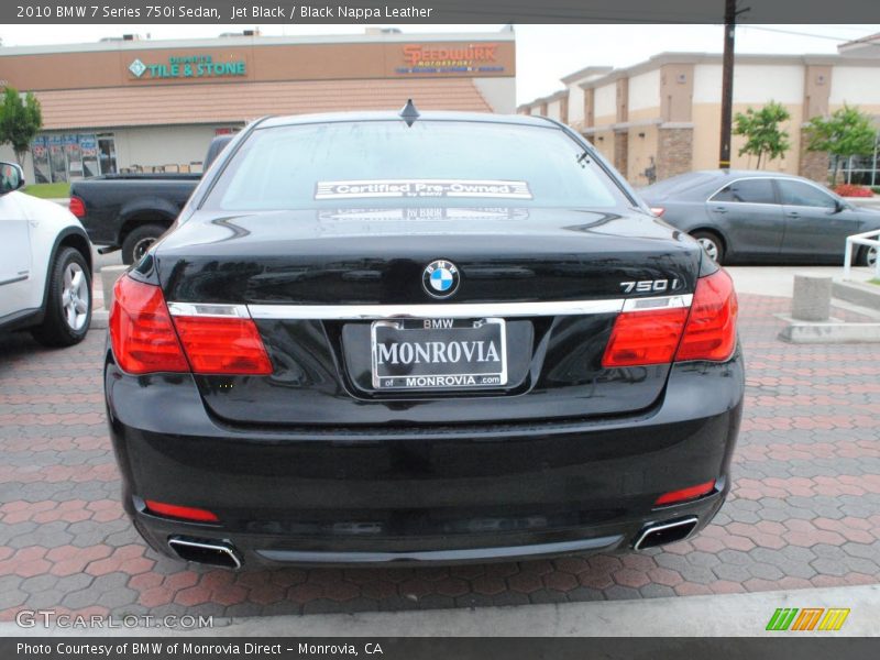 Jet Black / Black Nappa Leather 2010 BMW 7 Series 750i Sedan
