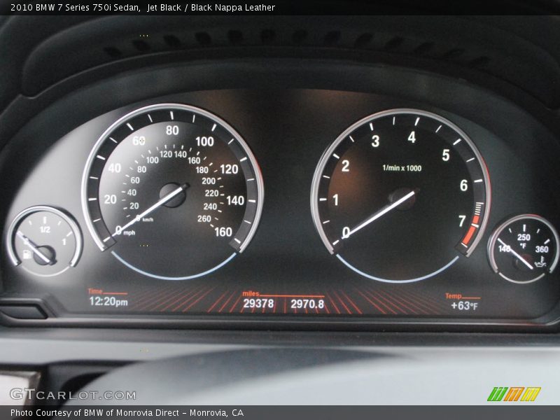 Jet Black / Black Nappa Leather 2010 BMW 7 Series 750i Sedan