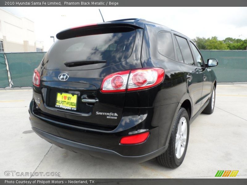 Phantom Black Metallic / Beige 2010 Hyundai Santa Fe Limited
