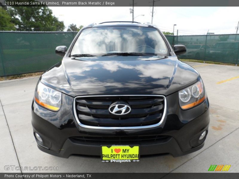 Phantom Black Metallic / Beige 2010 Hyundai Santa Fe Limited