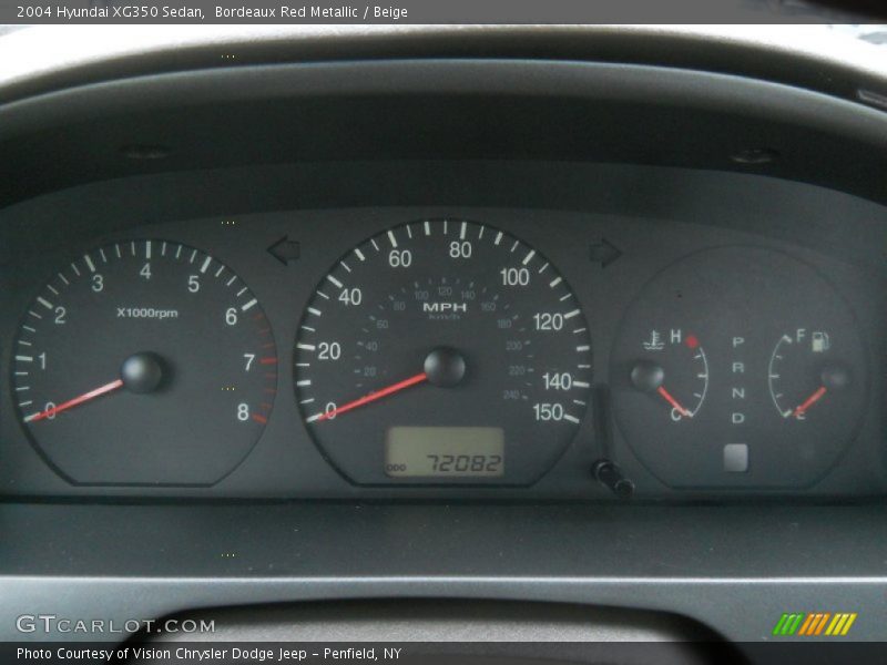 Bordeaux Red Metallic / Beige 2004 Hyundai XG350 Sedan