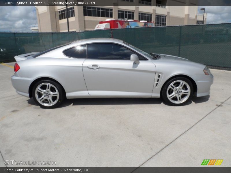 Sterling Silver / Black/Red 2005 Hyundai Tiburon GT