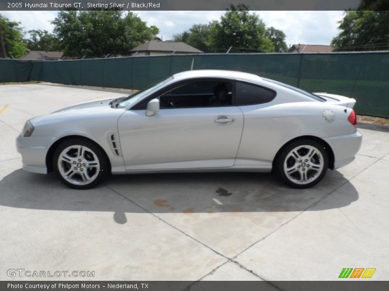Sterling Silver / Black/Red 2005 Hyundai Tiburon GT
