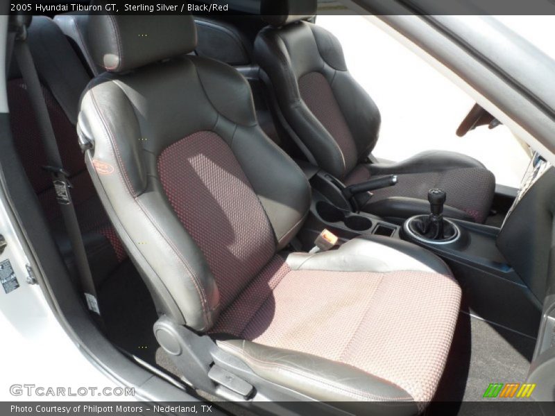 Sterling Silver / Black/Red 2005 Hyundai Tiburon GT