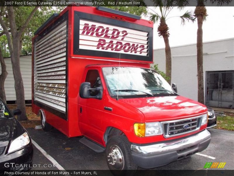 Red / Medium Flint 2007 Ford E Series Cutaway E350 Commercial Utility Truck