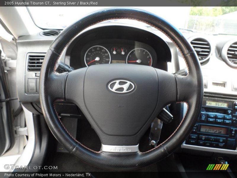 Sterling Silver / Black/Red 2005 Hyundai Tiburon GT