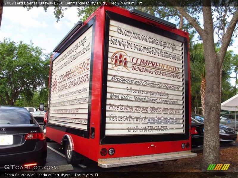 Red / Medium Flint 2007 Ford E Series Cutaway E350 Commercial Utility Truck