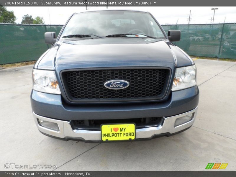Medium Wedgewood Blue Metallic / Medium/Dark Flint 2004 Ford F150 XLT SuperCrew