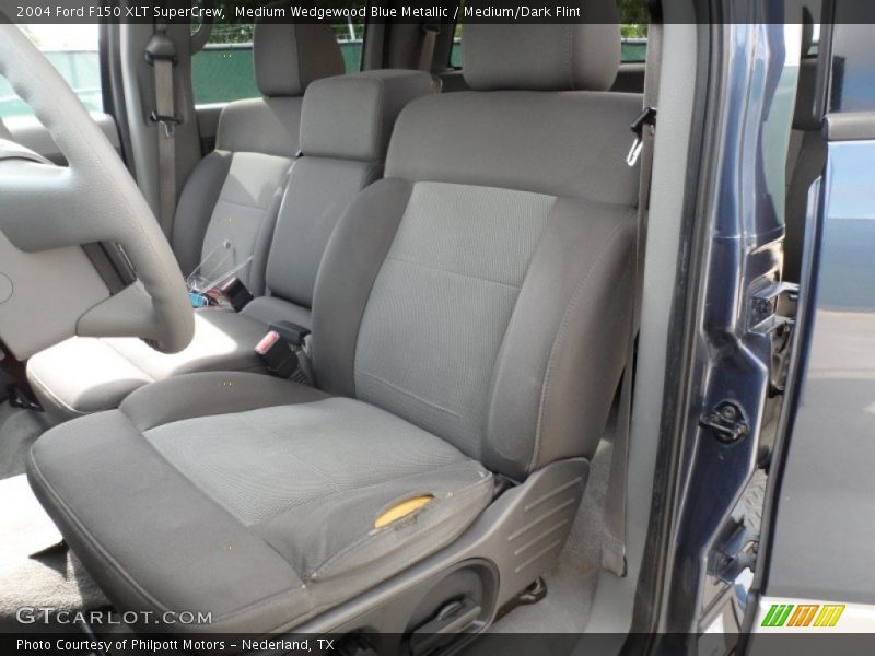 Medium Wedgewood Blue Metallic / Medium/Dark Flint 2004 Ford F150 XLT SuperCrew